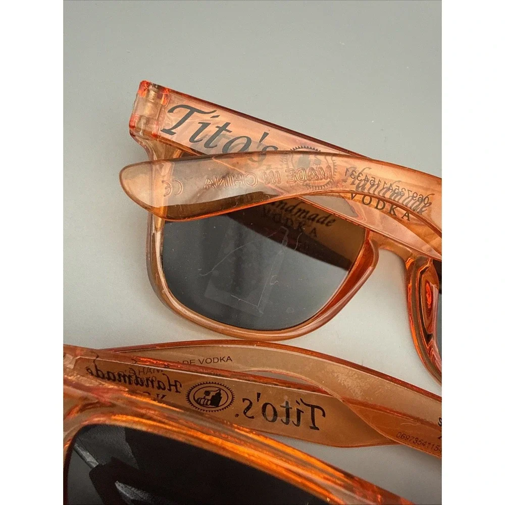 3 pair of  Authentic Tito's Vodka Logo Sunglasses UV400 Protection:Orange/Wooden